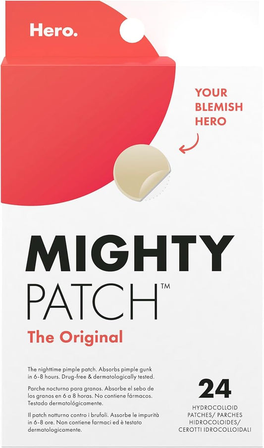 Hero Mighty Patch Original – Cerotti Anti-Brufoli Notturni, 24 Pezzi, Dermatologicamente Testati